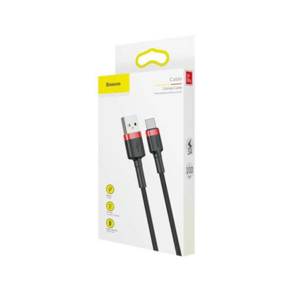 Baseus CATKLF-B91 mobiltelefonkablar Svart, Röd 1 m USB A USB C