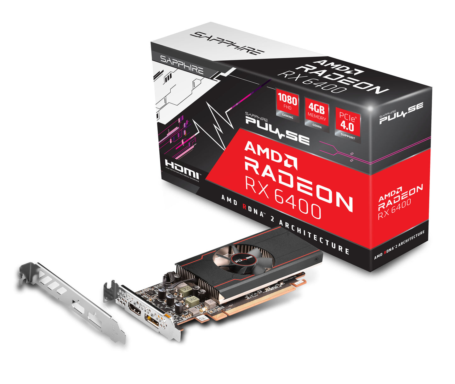 Sapphire PULSE 11315-01-20G grafikkort AMD Radeon RX 6400 4 GB GDDR6