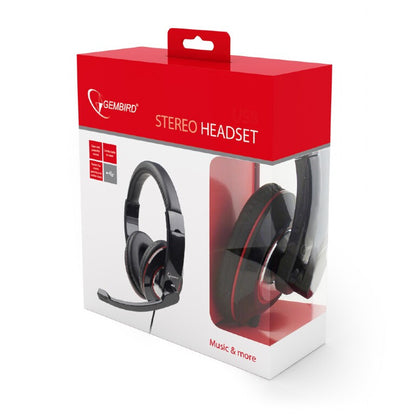 Gembird MHS-001 hörlur och headset Kabel Huvudband Musik Svart
