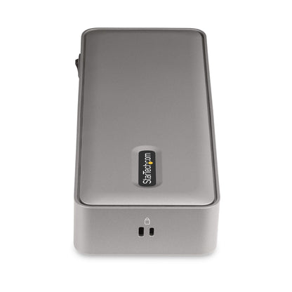 StarTech.com KVM-dockningsstation för dubbla bärbara datorer med USB-C, 4K 60 Hz DisplayPort-dockningsstation för dubbelskärm, USB-hubb med 5 portar, GbE, 90 W/45 W strömförsörjning till två bärbara datorer, Windows/Mac, KVM-dockningsstation med 2 värdar