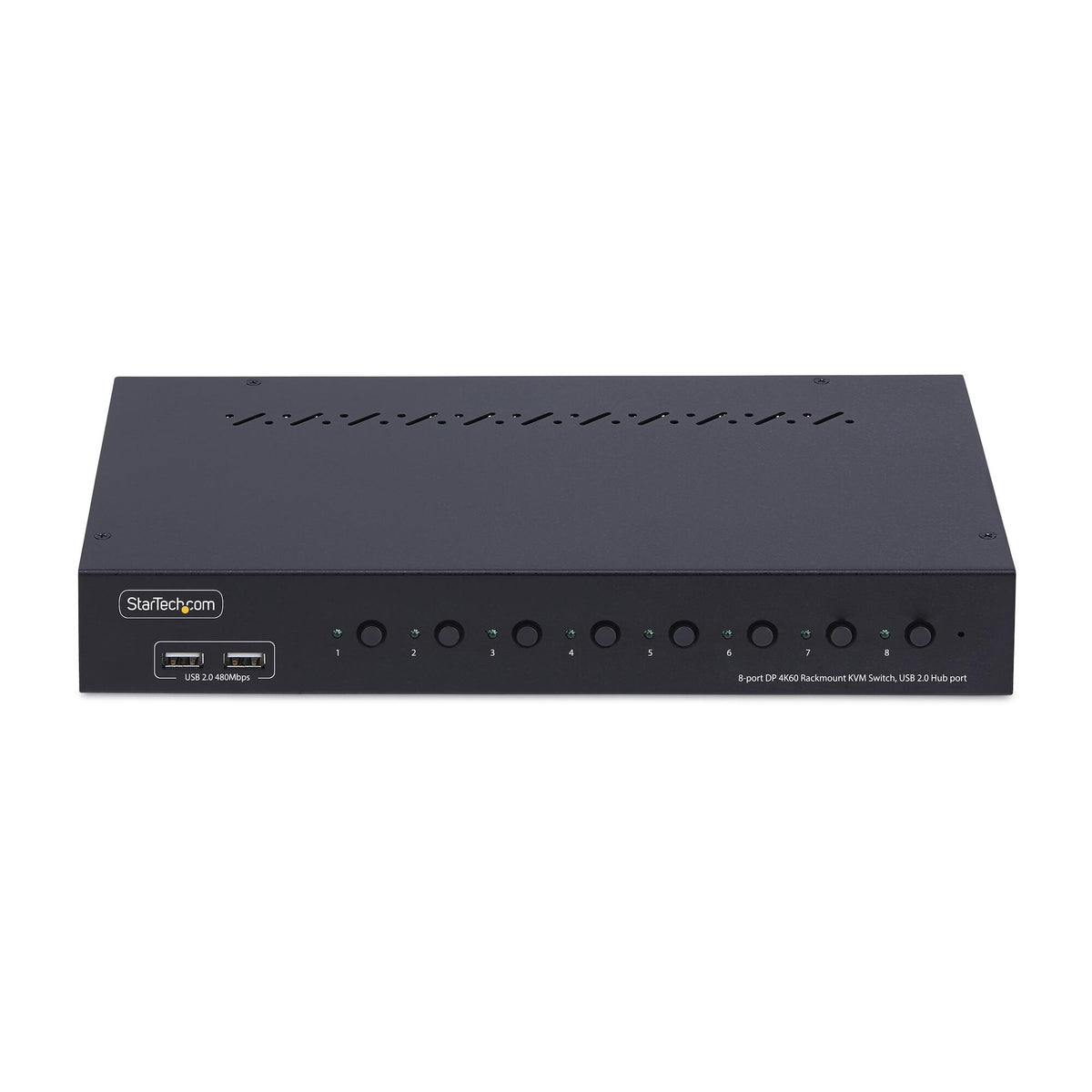 StarTech.com 8-portars DisplayPort KVM-switch med 1U-rackfästessats, 4K 60 Hz DP 1.2, tryckknapps- och snabbtangentväxling, 4-portars USB-hubb, OS-oberoende, TAA-kompatibel