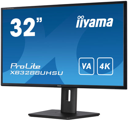 iiyama ProLite XB3288UHSU-B5 platta pc-skärmar 80 cm (31.5") 3840 x 2160 pixlar 4K Ultra HD LCD Svart
