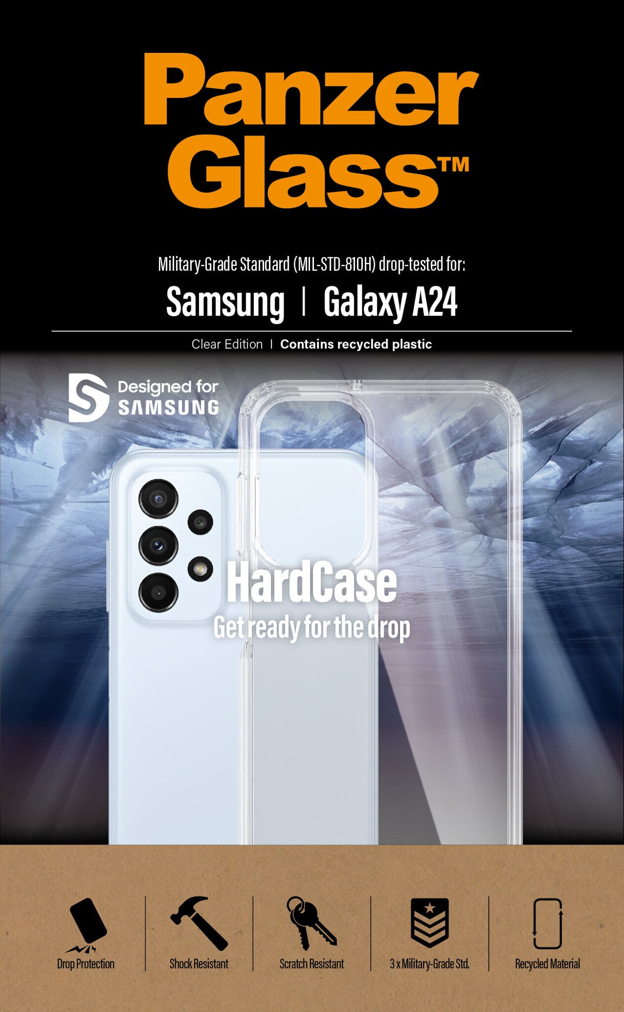 PanzerGlass ® HardCase Transparent Samsung Galaxy A24 mobiltelefonfodral Omslag