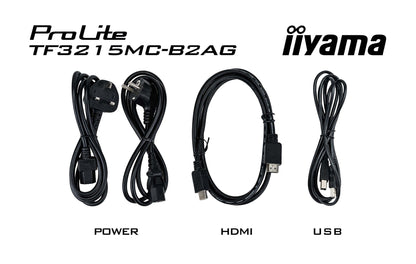 iiyama ProLite TF3215MC-B2AG platta pc-skärmar 80 cm (31.5") 1920 x 1080 pixlar Full HD LED Pekskärm kiosk Svart