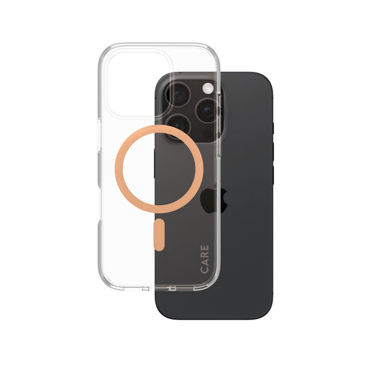 PanzerGlass CARE by ® Flagship Case Transparent Urban Combat w. Peachy MagSafe iPhone 16 Pro mobiltelefonfodral Omslag