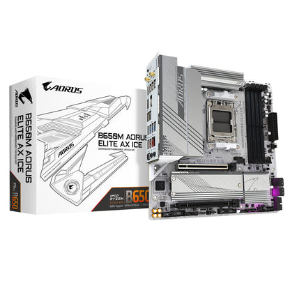 GIGABYTE B650M AORUS ELITE AX ICE moderkort AMD B650 AM5-sockel micro ATX