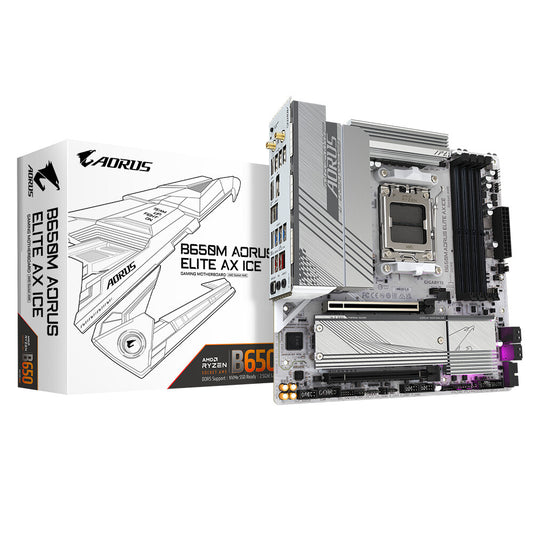 GIGABYTE B650M AORUS ELITE AX ICE moderkort AMD B650 AM5-sockel micro ATX