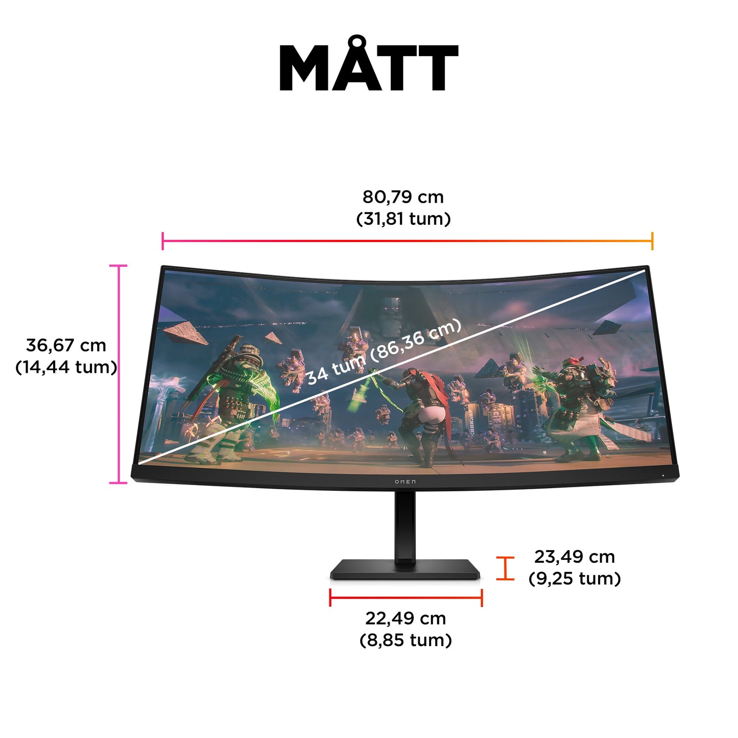 OMEN by HP OMEN 34 tum WQHD 165 Hz välvd Gaming-skärm – OMEN 34c