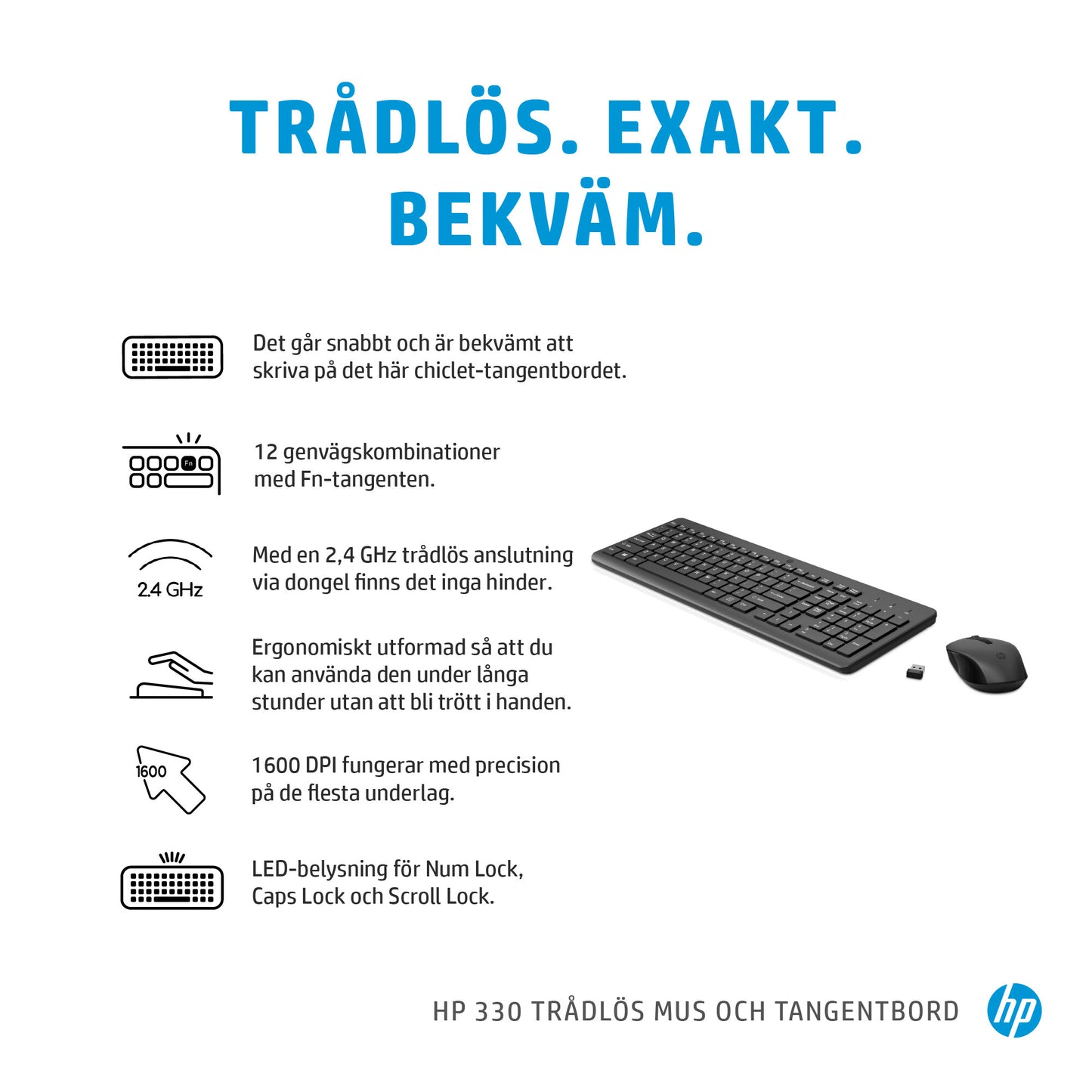 HP 330 trådlös mus och tangentbord kombinerat