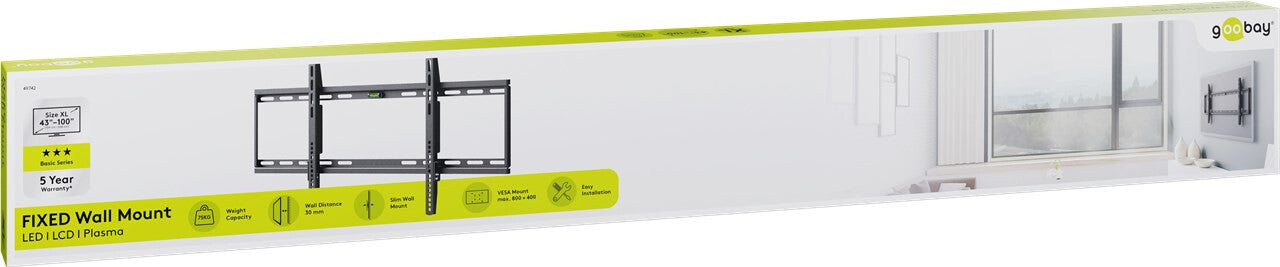 Goobay 49742 tv-fäste 2,54 m (100") Svart