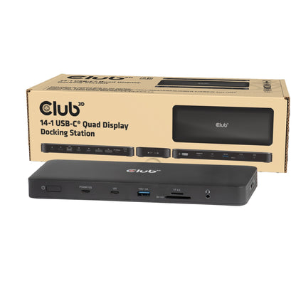 CLUB3D CSV-2540 dockningsstationer för bärbara datorer Dockning USB 3.2 Gen 1 (3.1 Gen 1) Type-C Svart