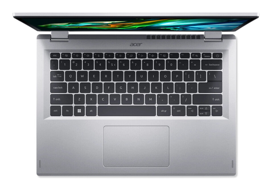 Acer Aspire 3 A3SP14-31PT-C326 N100 Hybrid (2-i-1) 35,6 cm (14") Pekskärm WUXGA 4 GB LPDDR5-SDRAM 128 GB SSD Wi-Fi 6 (802.11ax) Windows 11 Home in S mode Silver