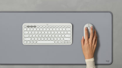 Logitech 920-012204 tangentbord Mus inkluderad Universal Trådlös RF + Bluetooth QWERTZ tyska Vit