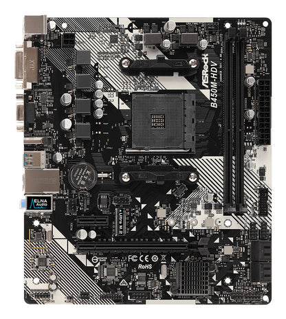 Asrock B450M-HDV R4.0 AMD B450 Uttag AM4 micro ATX