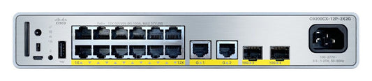 Cisco C9200CX-12P-2X2G-A nätverksswitchar hanterad Gigabit Ethernet (10/100/1000) Strömförsörjning via Ethernet (PoE) stöd