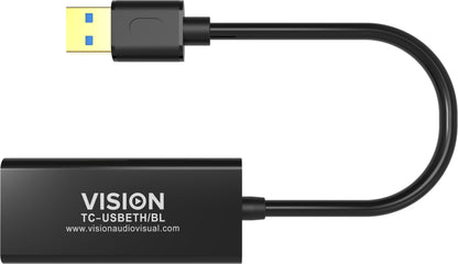 Vision TC-USBETH/BL nätverkskort Ethernet