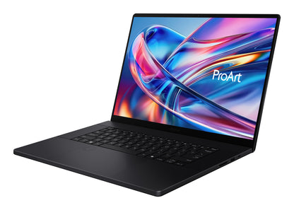 ASUS ProArt P16 H7606WW-SE028X Copilot+ PC AMD Ryzen AI 9 HX 370 Bärbar dator 40,6 cm (16") Pekskärm WQUXGA 32 GB LPDDR5x-SDRAM 2 TB SSD NVIDIA GeForce RTX 5080 Laptop GPU Wi-Fi 7 (802.11be) Windows 11 Pro tyska Svart