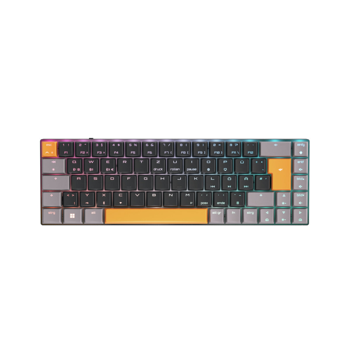 CHERRY MX-LP 2.1 Compact Wireless tangentbord Spela Trådlös RF + Bluetooth QWERTZ tyska Svart