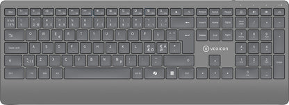 Voxicon DK-320WL/B tangentbord Hem / Kontor Trådlös RF + Bluetooth QWERTY Nordic Grå