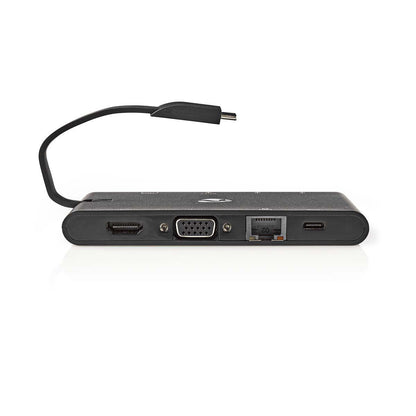 Nedis TCARFD200BK dockningsstationer för bärbara datorer USB 3.2 Gen 1 (3.1 Gen 1) Type-C Svart