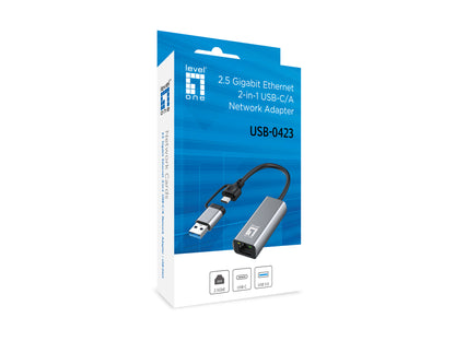 LevelOne USB-0423 nätverkskort Ethernet 2500 Mbit/s
