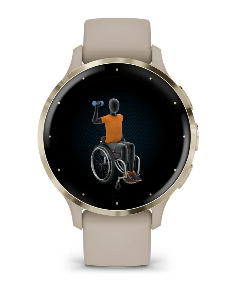 Garmin Venu 3S 3,05 cm (1.2") AMOLED 41 mm Digital 390 x 390 pixlar Pekskärm Guld, Grå Wi-Fi GPS