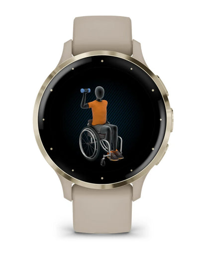 Garmin Venu 3S 3,05 cm (1.2") AMOLED 41 mm Digital 390 x 390 pixlar Pekskärm Guld, Grå Wi-Fi GPS
