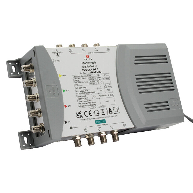 Triax 318602 multiswitch för satellit-tv 5 ingångar 8 utgångar