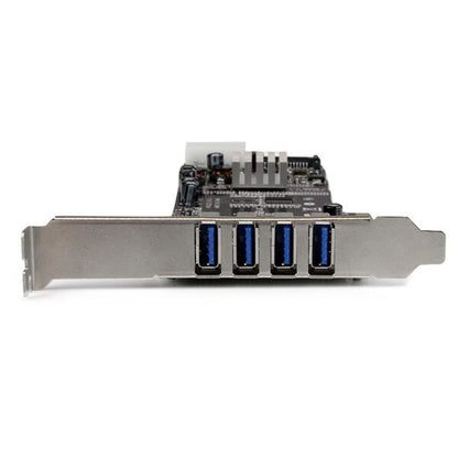 StarTech.com PCI Express (PCIe) SuperSpeed USB 3.0-kortadapter med 4 portar och 2 dedicerade kanaler på 5 Gbps – UASP – SATA/LP4-ström