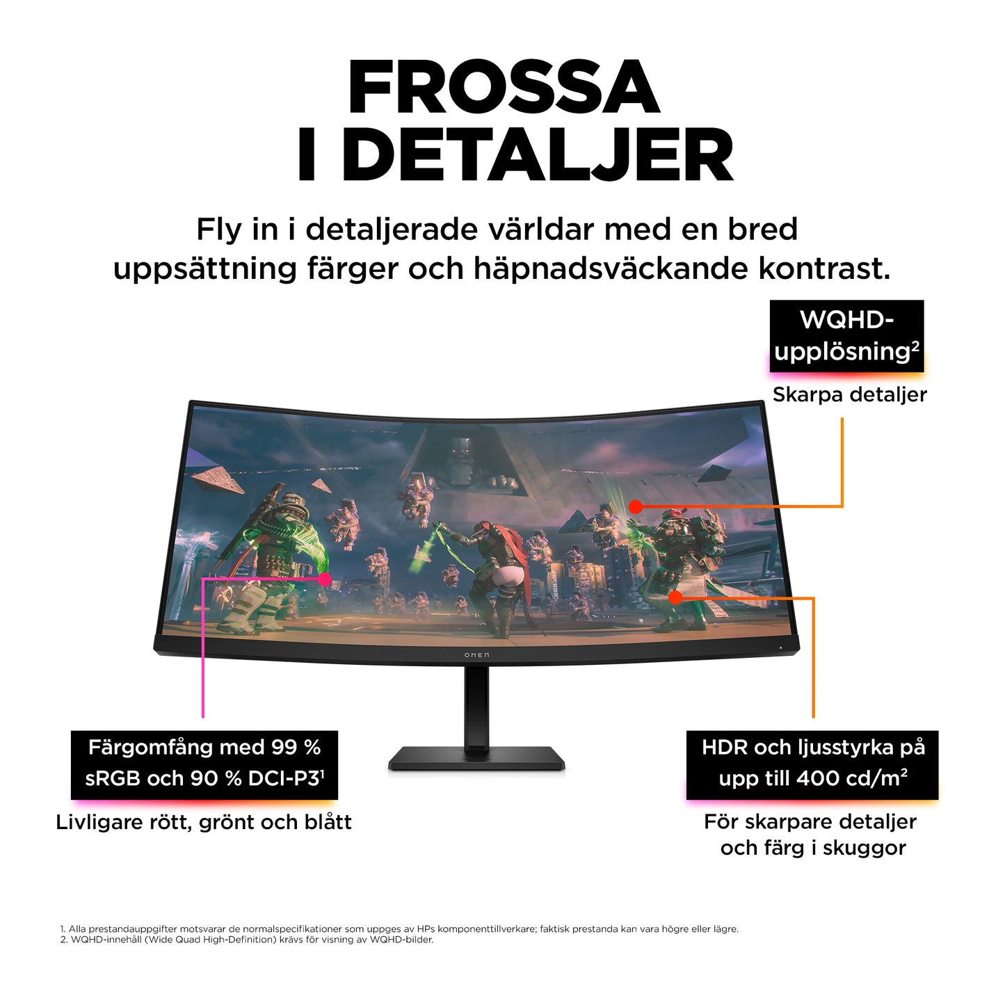 OMEN by HP OMEN 34 tum WQHD 165 Hz välvd Gaming-skärm – OMEN 34c