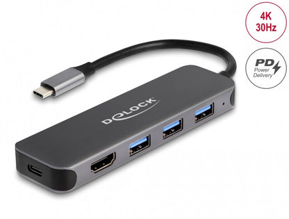 DeLOCK 64171 dockningsstationer för bärbara datorer USB 3.2 Gen 1 (3.1 Gen 1) Type-C Grå