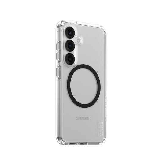 PanzerGlass CARE by ® Flagship Case Transparent Urban Combat w. Black Qi Compatible Samsung Galaxy S25 mobiltelefonfodral Omslag