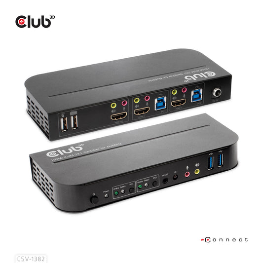 CLUB3D CSV-1382 KVM-switchar Svart