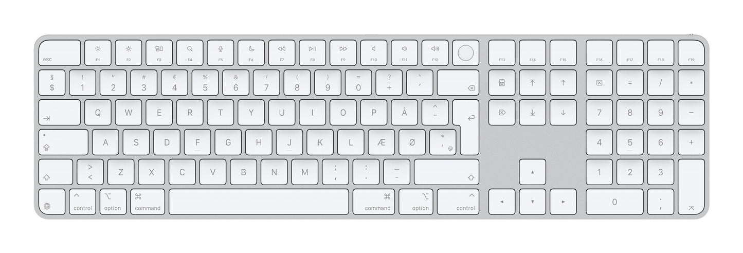 Apple Magic tangentbord Universal USB + Bluetooth QWERTY Dansk Vit