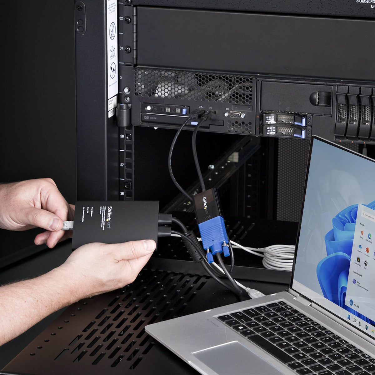 StarTech.com Akutvagn-adapter för bärbar dator, USB/VGA/Mini DisplayPort KVM-konsol, filöverföring och videoinspelning, TAA-kompatibel