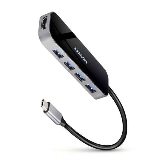 Axagon HMC-6H4A dockningsstationer för bärbara datorer Kabel USB 3.2 Gen 1 (3.1 Gen 1) Type-C Svart, Grå