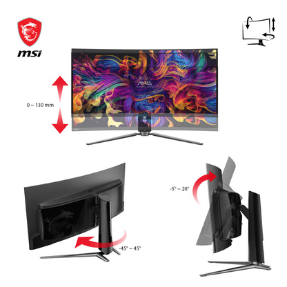 MSI MAG 341CQPDE QD-OLED platta pc-skärmar 86,4 cm (34") 3440 x 1440 pixlar UltraWide Quad HD Svart