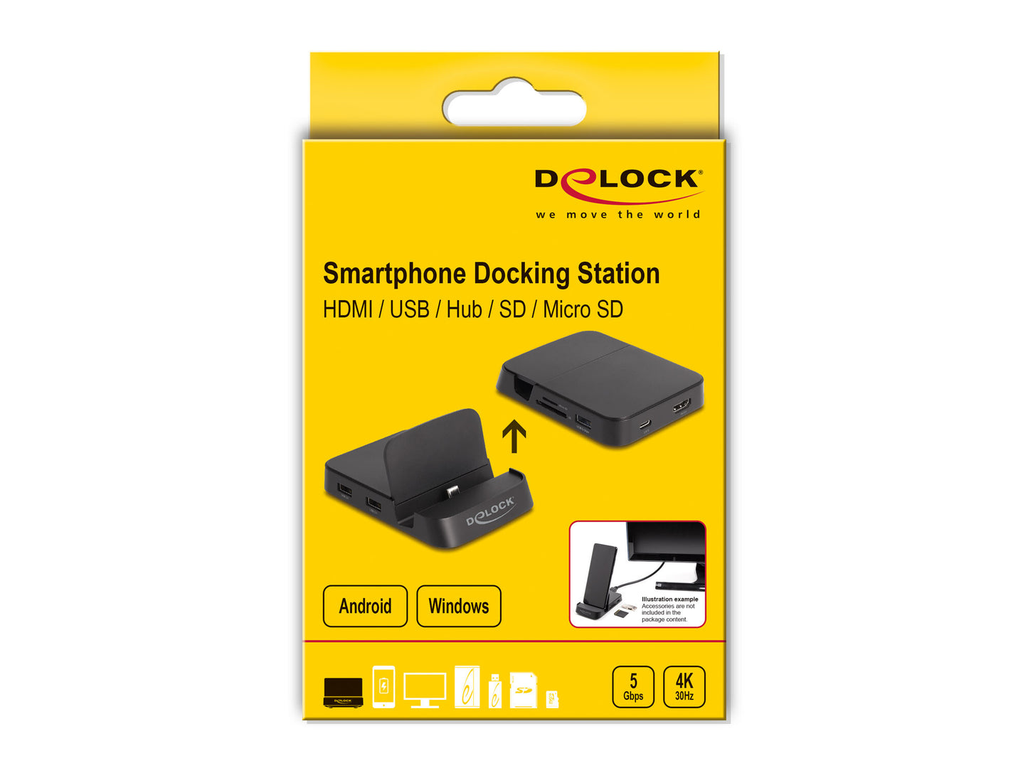 DeLOCK 88018 mobildockningsstationer Smartphone Svart
