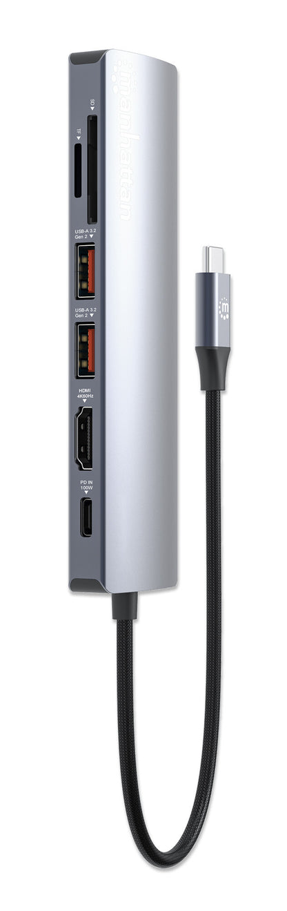 Manhattan 153966 dockningsstationer för bärbara datorer Kabel USB 3.2 Gen 2 (3.1 Gen 2) Type-C Silver