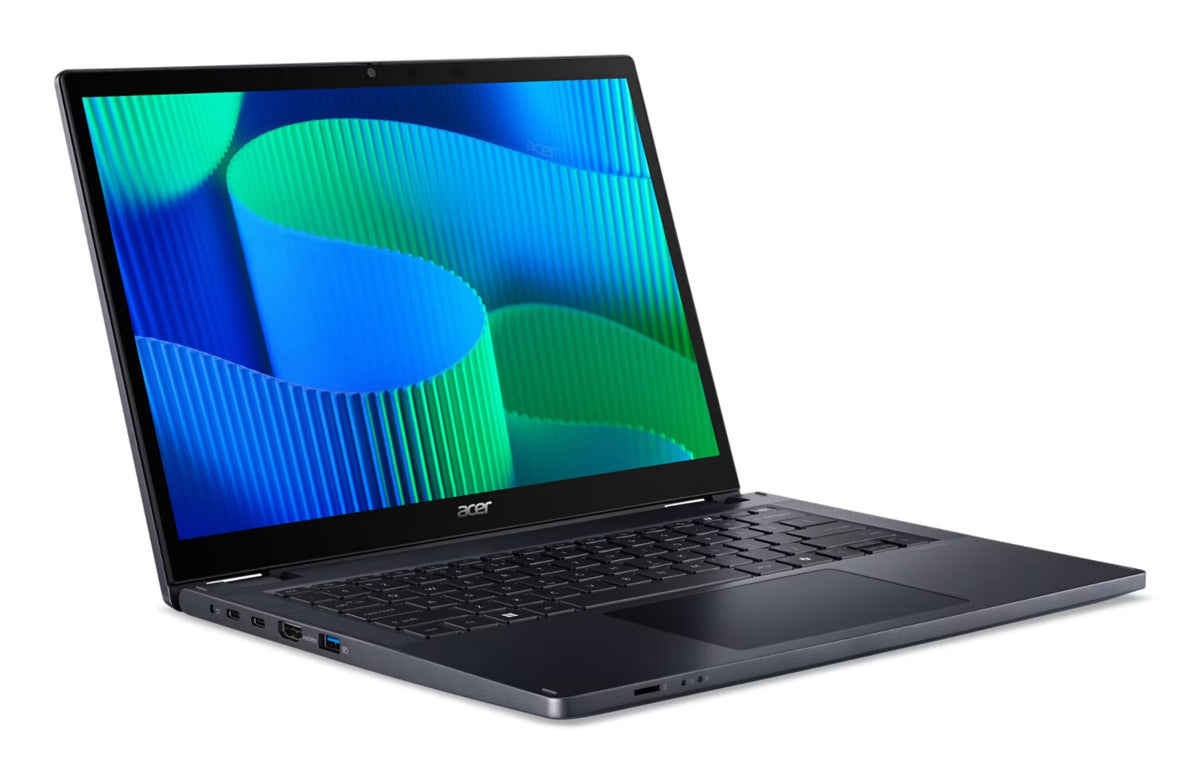 Acer TravelMate TMP414RN-54-TCO-5496 Intel Core Ultra 5 125U Hybrid (2-i-1) 35,6 cm (14") Pekskärm WUXGA 16 GB DDR5-SDRAM 512 GB SSD Wi-Fi 6E (802.11ax) Windows 11 Pro Blå