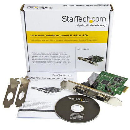 StarTech.com PCI Express seriellt kort med 2 portar och 16C1050 UART - RS232