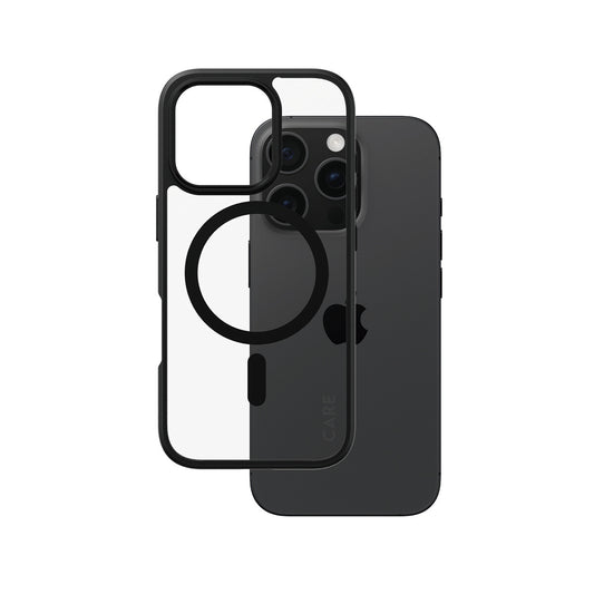 PanzerGlass CARE by ® Flagship Case Transparent Urban Combat w. Black Frame & MagSafe iPhone 16 Pro mobiltelefonfodral Omslag Svart