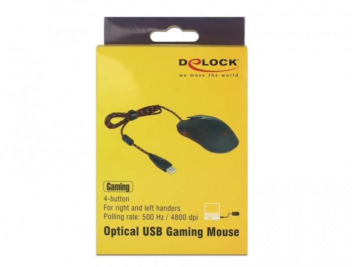 DeLOCK 12531 datormöss Spela Ambidextrous USB Type-A Optisk 4800 DPI