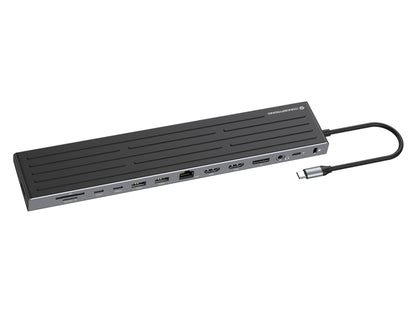 Conceptronic DONN32B dockningsstationer för bärbara datorer Kabel USB 3.2 Gen 1 (3.1 Gen 1) Type-C Grå, Silver