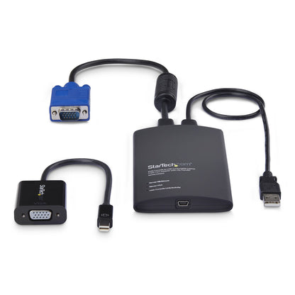 StarTech.com Akutvagn-adapter för bärbar dator, USB/VGA/Mini DisplayPort KVM-konsol, filöverföring och videoinspelning, TAA-kompatibel