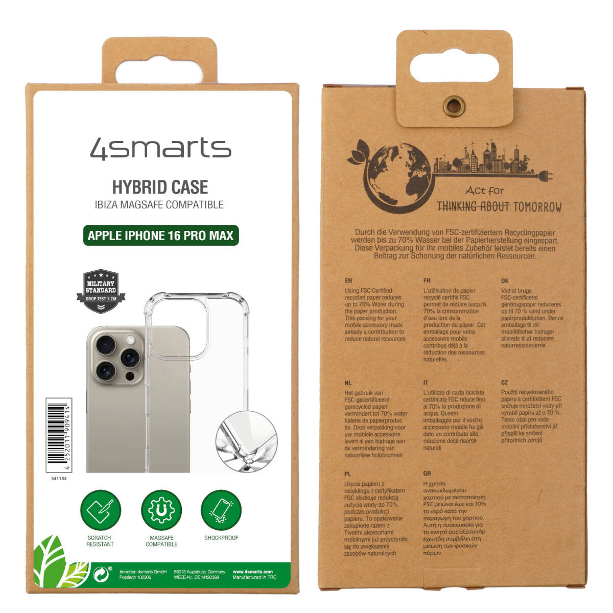 4smarts 541184 mobiltelefonfodral 17,5 cm (6.9") Omslag Transparent