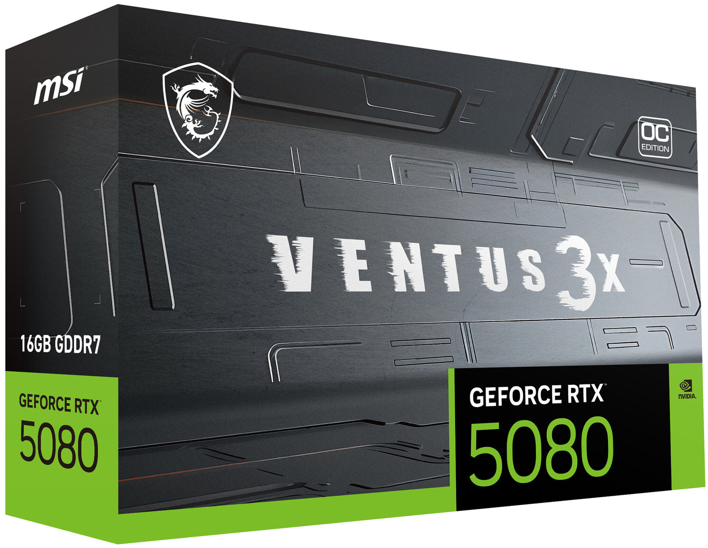 MSI VENTUS GEFORCE RTX 5080 16G 3X OC PLUS grafikkort NVIDIA 16 GB GDDR7