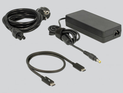 DeLOCK 87725 dockningsstationer för bärbara datorer Kabel Thunderbolt 3 Svart, Silver