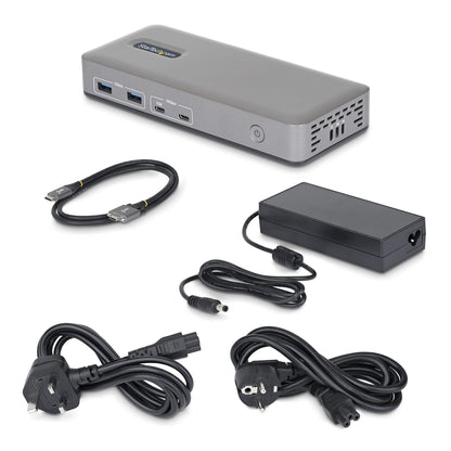 StarTech.com USB-C-dockningsstation för två skärmar, DisplayPort, 4K 60 Hz, 100 W laddning av bärbar dator, 1 GbE, drivrutinsfri, dockningsstation för flera skärmar för Windows