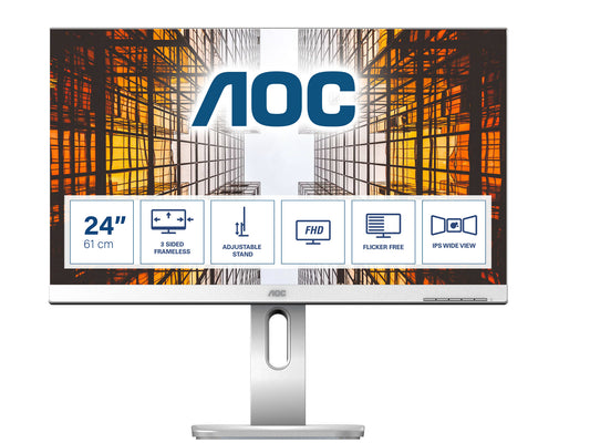 AOC P1 X24P1/GR platta pc-skärmar 61 cm (24") 1920 x 1200 pixlar WUXGA LED Grå